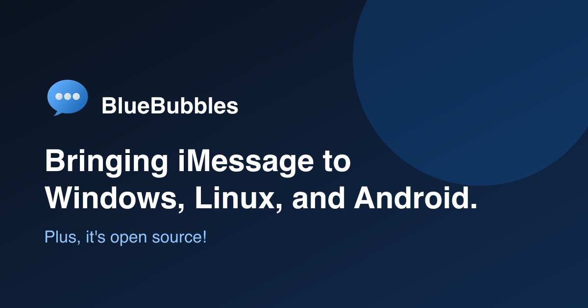 iMessage on PC and Android - BlueBubbles